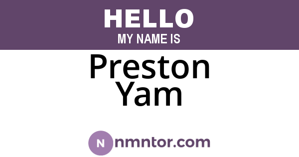 Preston Yam