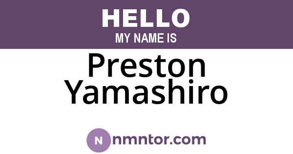 Preston Yamashiro