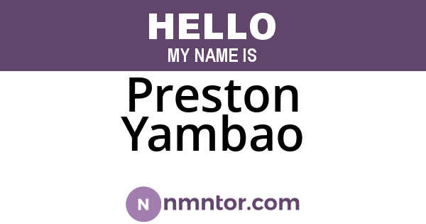 Preston Yambao