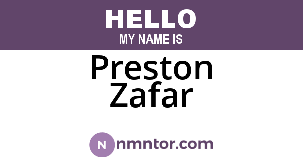 Preston Zafar