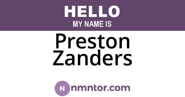 Preston Zanders