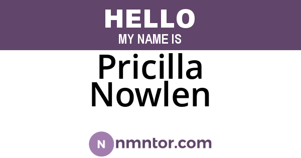Pricilla Nowlen