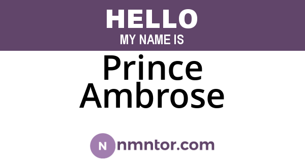 Prince Ambrose