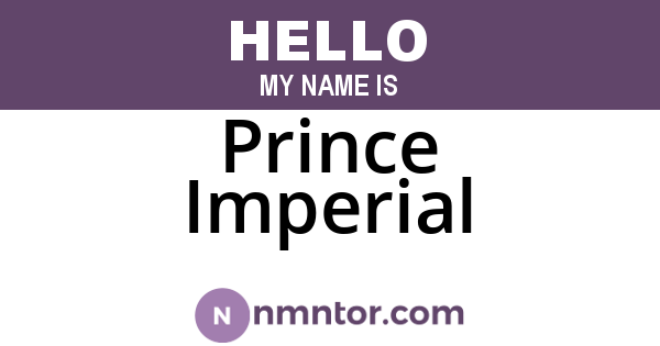 Prince Imperial
