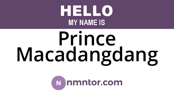 Prince Macadangdang