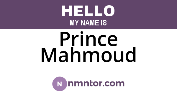Prince Mahmoud