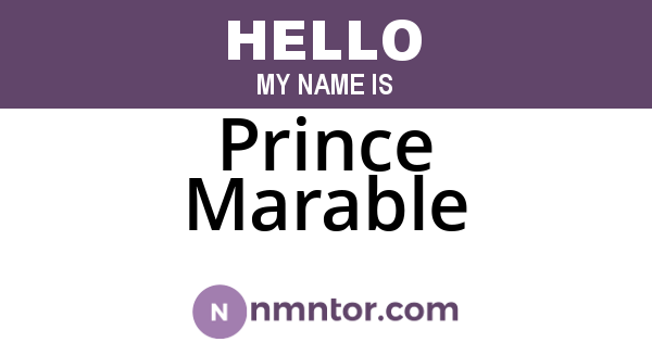 Prince Marable