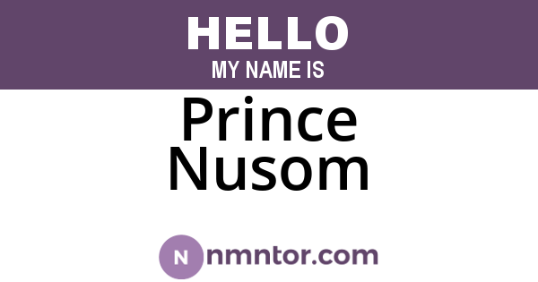 Prince Nusom