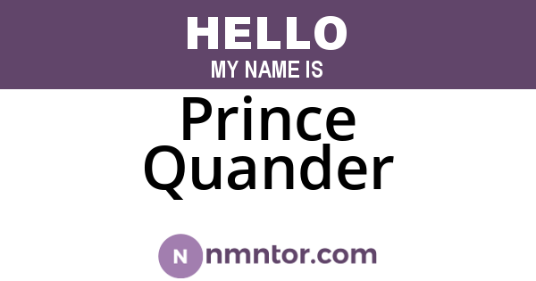 Prince Quander