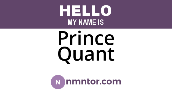 Prince Quant