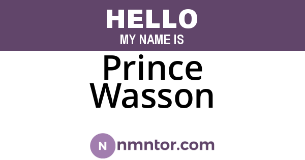 Prince Wasson