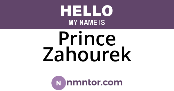 Prince Zahourek