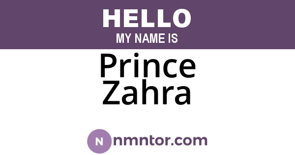Prince Zahra