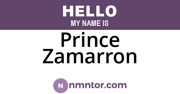 Prince Zamarron