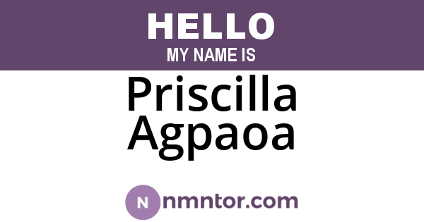 Priscilla Agpaoa