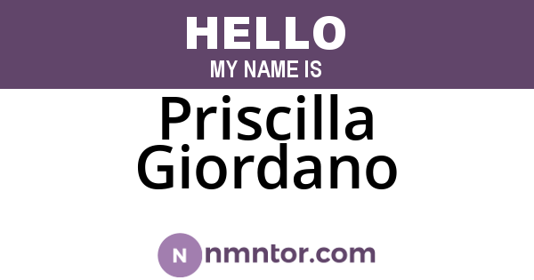 Priscilla Giordano