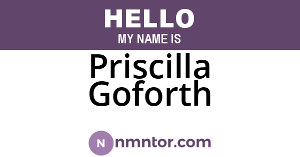 Priscilla Goforth