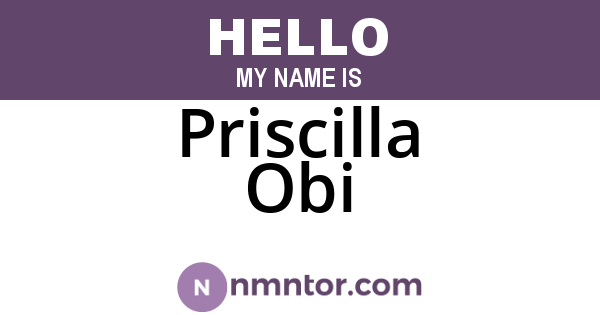 Priscilla Obi