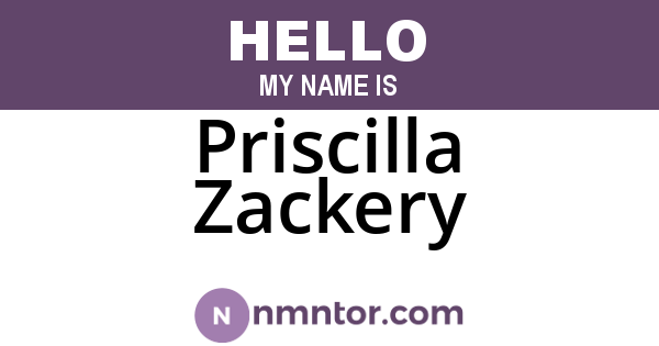 Priscilla Zackery