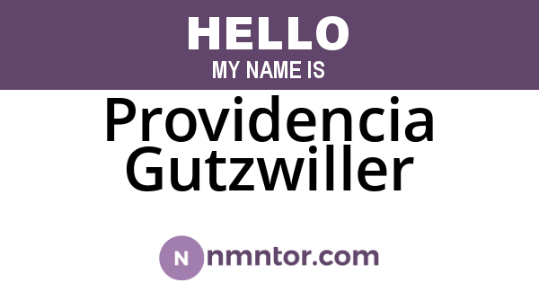 Providencia Gutzwiller