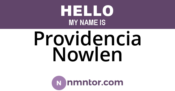 Providencia Nowlen