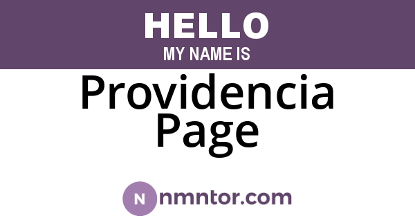 Providencia Page