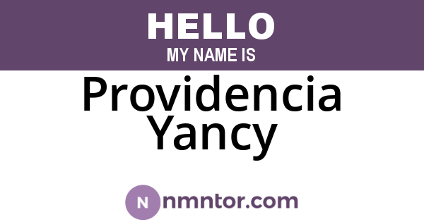 Providencia Yancy