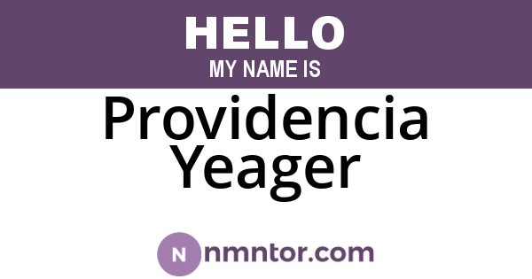 Providencia Yeager