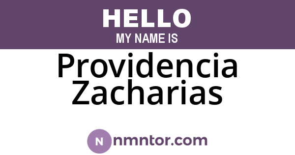Providencia Zacharias