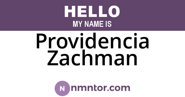 Providencia Zachman
