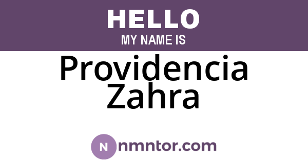 Providencia Zahra