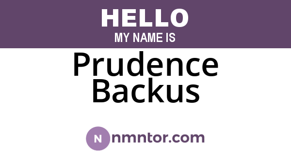 Prudence Backus
