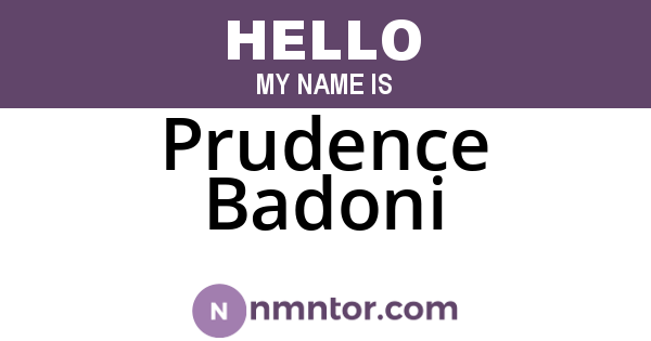 Prudence Badoni