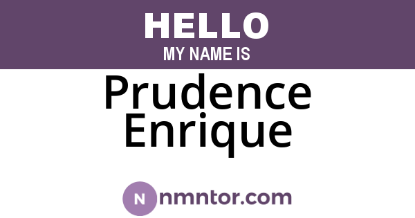Prudence Enrique
