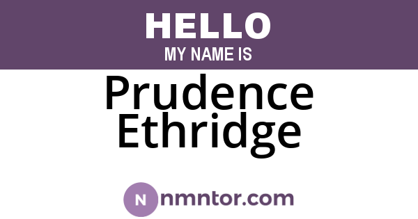 Prudence Ethridge