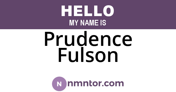 Prudence Fulson