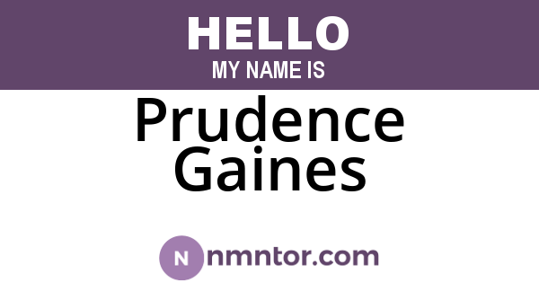 Prudence Gaines