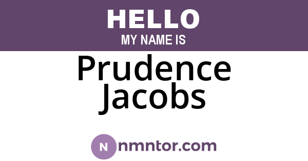 Prudence Jacobs