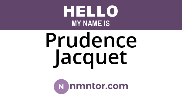 Prudence Jacquet