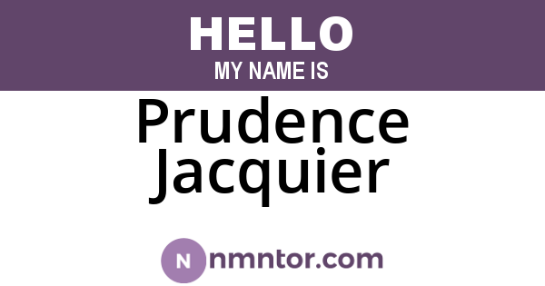 Prudence Jacquier