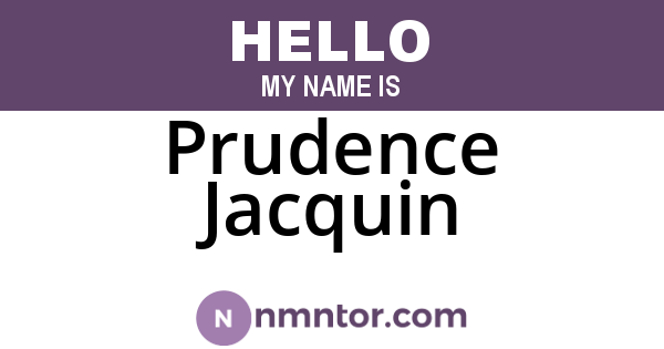 Prudence Jacquin
