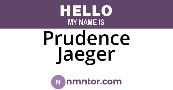 Prudence Jaeger