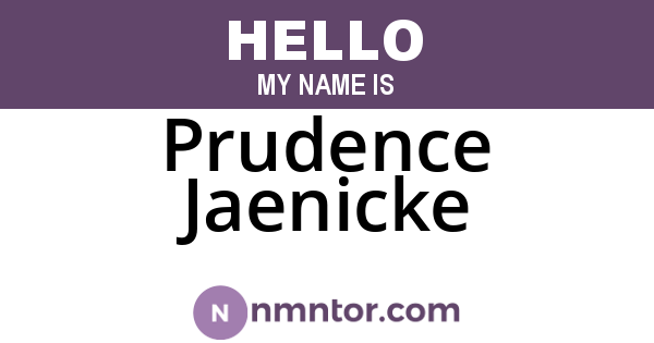 Prudence Jaenicke