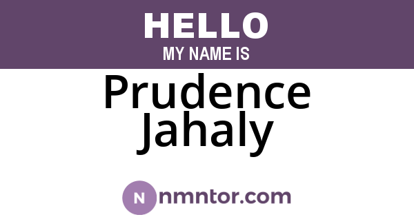 Prudence Jahaly