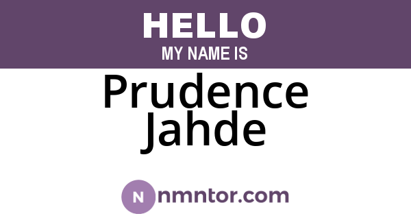 Prudence Jahde