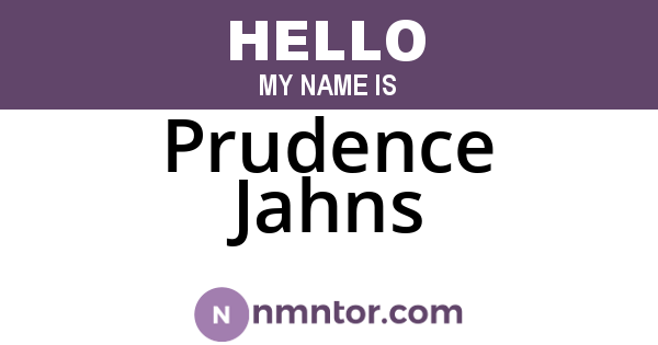 Prudence Jahns