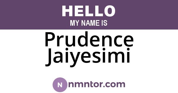 Prudence Jaiyesimi