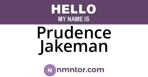 Prudence Jakeman