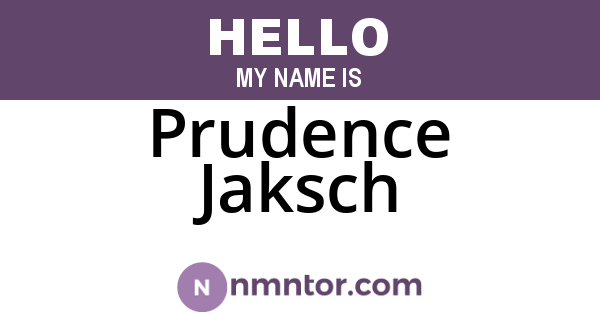 Prudence Jaksch