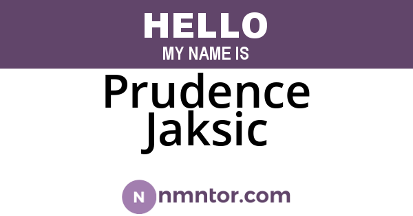 Prudence Jaksic